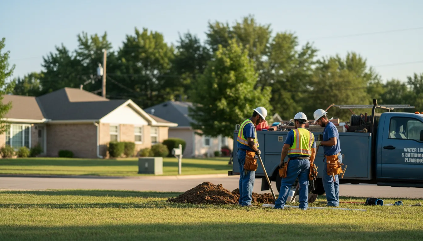 Residential water line and bathroom plumbing service in Berger, MO